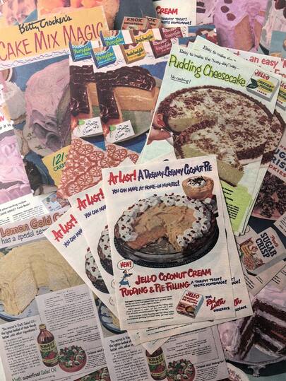 50pcs/Pack Vintage Cake & Dessert English Background Decorative Scrapbooking Papers
