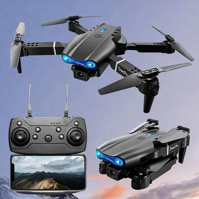 E99 PRO Drone For Beginners - High-Definition Dual Cameras, Foldable Design, Altitude Hold, Six-Axis Gyro, One-Key Takeoff & Landing, Headless Mode, Phone App Control, Gesture Shooting, Trajectory Flight, Gravity-Sensing Auto-Shooting - Perfect Holiday Gift (Orange/Gray/Black)