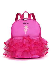 Personalized Custom Back To School Mini Casual Backpack, Simple And Exquisite Design, Versatile And Practical. Solid Color Design Accented With Bows And Lace Trim, Decorated With Ballet Style Patterns. Perfect For Daily Use, Outings, Shopping And School. Also A Great Birthday Or Back To School Gift. - Multicolor - View 8
