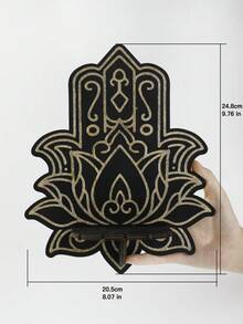 1件哥特式莲花手形壁架，波西米亚风格灵性装饰，独特的棕榈莲花雕刻细节水晶架，珠宝收纳架，蜡烛展示架，卧室、客厅、玄关、冥想角等神圣祭坛装饰，女巫风格家居装饰 - 彩色 - 查看 12