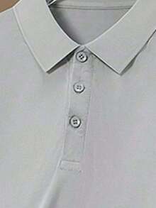 Camisa polo negra de corte slim para hombres - Tela ligera y transpirable, adecuada para uso casual, de oficina y actividades al aire libre (Apropiada para adultos jóvenes y hombres de vestimenta casual de negocios) Deportes - Gris - Ver 4