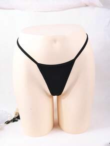 1 chiếc quần bikini đính đá lấp lánh hình cánh chim, quần lọt khe thời trang dành cho nữ. - màu đen - Xem 6