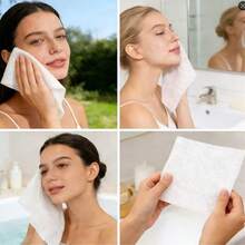 Khăn lau chuyên dụng không xơ 4 lớp, chất liệu không dệt, dùng cho salon và spa, mềm mại, chắc chắn và bền bỉ, không chứa latex, kích thước 3" x 3", 200 miếng. - trắng - Xem 5