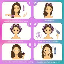 Bộ 25 món dụng cụ uốn tóc và kẹp tóc, bao gồm 12 ống cuốn tóc và 12 kẹp tóc hình vịt, kèm theo ống cuốn tóc, kẹp và lược, dụng cụ uốn tóc chuyên nghiệp, phụ kiện tạo kiểu tóc DIY. - Nhiều màu - Xem 9