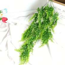 超逼真悬挂植物套装 - 人造蕨类和常春藤绿植 - 抗紫外线、低维护塑料装饰，适用于露台、门廊和室内空间 - 綠色 - 查看 5
