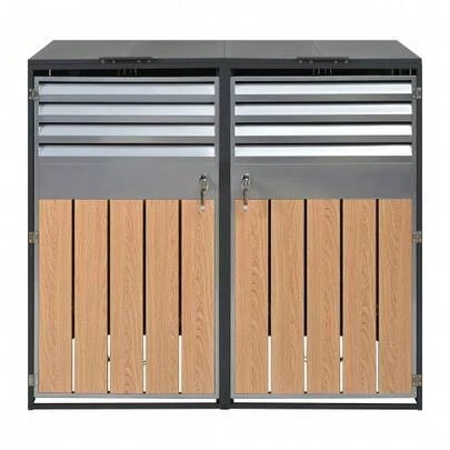 Storage Box With Hinged Lid, Ventilation Opening With Mesh, With Lock And Two Doors.