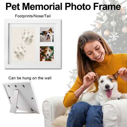 Your Paw Prints Will Forever Be In Our Hearts. A Pet Paw Print Photo Frame Captures The Footprints Of Your Dog, As A Memorial Gift For Pet Owners, Suitable For Cat Or Dog Funerals, Also A Heartwarming Gift To Reminisce The Time Spent Together.