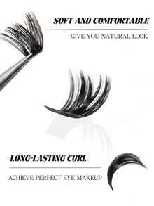 192 PCS Soft Band DIY Eyelash Clusters Pre-Made Russian Volume Lashes C/D Curl 8-18mm Mixed Length Fluffy Easy Wear Individual False Eyelashes - D - View 6