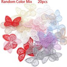 20 miếng lưới polyester thêu hình bướm, kích thước 3.5x4.5cm, dùng để trang trí may vá, giày dép, mũ, phụ kiện, làm viền ren tinh tế, phù hợp cho việc tùy chỉnh thời trang, trang trí hình bướm. - Vùng bướm - Xem 10