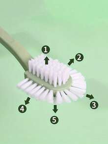 2/1pc Multi-Angle Shoe Brush, Durable 5-In-1 Shoe Brush, Plastic Material, Efficient Cleaning, Suitable For Laundry And Shoe Cleaning, Also Suitable For Household Cleaning - Multicolor - View 4