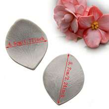 Rose, Lily, Hibiscus Petal Double-Sided Textured Silicone Mold, Fondant Cake Decorating Mold, Reusable Kitchen Baking Tool For Wedding, Birthday Party Decoration - Light Grey - View 3