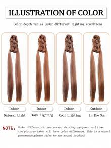 Tóc giả bện bằng sợi tổng hợp, kiểu búi tóc nhẹ nhàng, kẹp tóc, kiểu cổ điển, tóc thẳng tự nhiên và chân thực, kiểu tóc đuôi ngựa, dụng cụ tạo kiểu tóc, phù hợp cho phụ nữ sử dụng hàng ngày. - Nhiều màu - Xem 7