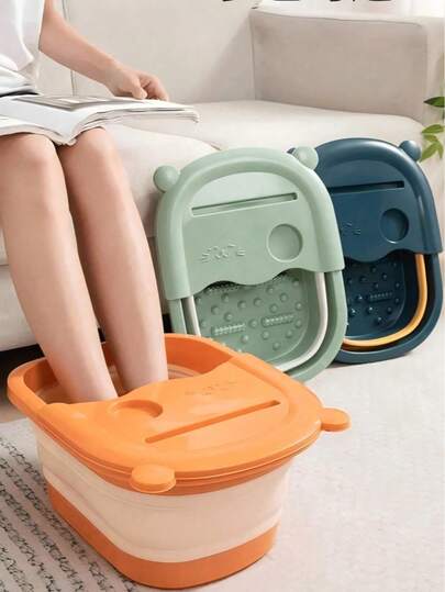 Foldable Adult Foot Spa Massager, Portable Foot Bath Basin With Massage Nodes, Suitable For Christmas Self-Care, Home And Dorm Use. Minimalist Design With Cover, Deep Foot Soak, Essential For Halloween Relaxation. This Collapsible Foot Bath Is An Ideal Choice For Home Pedicure And Stress Relief, Also A Perfect Holiday Gift For Health Enthusiasts, An Essential Self-Care Tool For Festivals And Holidays.