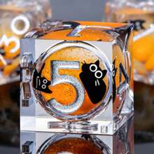 1pc Cute Liquid Glitter Cat D6 Dice, Handmade Semi-Transparent Polyhedral Dice, Suitable For MTG, RPG, Pathfinder, Tabletop Games, Birthday, Holiday Gifts, Party Decor - Multicolor - View 14