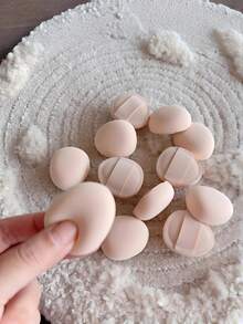 2/4个迷你化妆海绵指套粉底遮瑕腮红高光散粉扑，超柔软不吸粉 - 彩色 - 查看 8