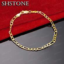 批发经典款4毫米侧链18K镀金手链，男女皆宜，适合婚礼、派对、圣诞节等场合佩戴。 - 金色 - 查看 3