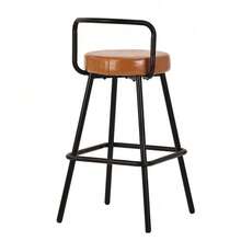 Barstools - Brown + Metal + PU Leather - View 11