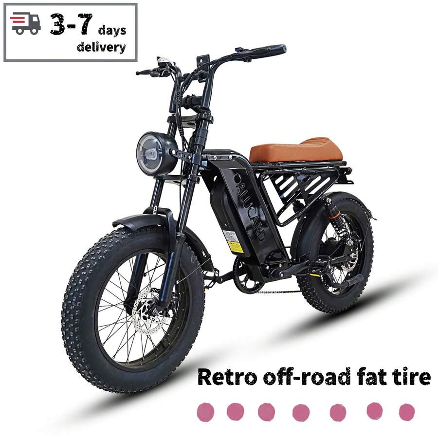 Adult Electric Bicycle, 20-Inch Wide Tires, 750W Motor, 48V 15Ah Battery, Top Speed 45-50 Km/H, Dual Suspension. - CS-M4/B - 查看 1