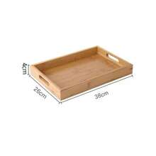 1pc Bamboo Wooden Tray With Handle, Breakfast Serving Tray For Bed, Living Room, Kitchen Dining, Christmas Gift - 1Pcs - View 8