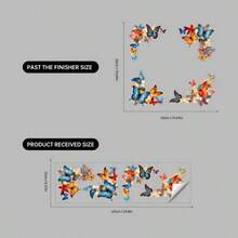 1pc Golden Powder Dual-Color Sunflower Butterfly Window Cling Stickers, PVC Material, Suitable For Bedroom Living Room Study Glass Windows Decoration - A - View 3