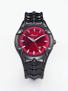 1pc Men's Y2K Style High-Quality Date Display Luminous Waterproof Wristwatch - Silver - View 10