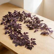 Leaf Garland Artificial Leaves Garland Spring Summer Fall Fake Hanging Vines For Mantle Decoration - Red - View 5