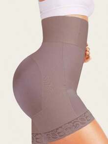 1 Pc Butt Lifting Shapewear Body Shaper Women Tummy Control Panties With Hook Zipper Closure - 紫色 - 查看 3