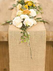 1pc Linen Table Runner, Rustic Woven Linen Tablecloth Decor For Wedding, Forest Party, Picnic, Farm Style, Reusable And Washable, Home Decor Table Skirt, Baby Shower Decoration, Bridal Shower, Birthday Party, Holiday Celebration, Wedding Decoration - Linen Table Runner - View 6