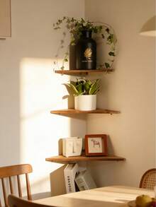 1pc/3pcs Corner Wall Shelf Plant Display Rack Floating Storage Shelf Boho Wall Mounted Organizer For Living Room Bedroom Kitchen Office Balcony Home Decor Small Space Plant Stand Bookshelf Picture Frame Holder Room Accent Decor Entryway Shelf Art - Multicolor - View 5