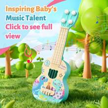 UINLE Baby 1pc Children's Music Guitar And Ukulele Toy Set - STEM Educational Game Instrument, Mini Musical Instrument, Handheld Early Learning And Creative Music Toy, Sensory Learning Toy, Interactive Game For Boys And Girls, Educational Computer Toy Gift - Multicolor - View 2