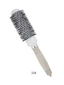 4pcs/2pcs/1pc Tapered Gray & White Round Curling Iron Brush, Salon Styling Brush, Hollow Aluminum Tube Brush, Ceramic Curling Brush, Straightening Brush, Hair Brush, Home/Travel Essential - Multicolor - View 10