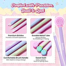 Beetles 6 Pcs Spring Nail Art Brush Set, Sweet Swirl Liner & Dotting Design Pens For Gradient French Floral Manicure, Comes With Floral Palette & Brush Holder, Beginner DIY Salon Manicure Gift For Women - 6pcs Spring Nail Art Brushes - 查看 3