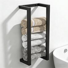 Curly Towel Rack, Bathroom Towel Rack, Wall-Mounted Metal Bathroom Storage Rack, Modern Small Space Bathroom Towel Rack Wall-Mounted Towel Storage Rack - Multicolor - View 1