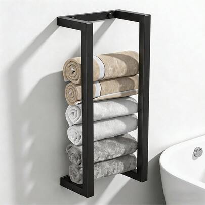Curly Towel Rack, Bathroom Towel Rack, Wall-Mounted Metal Bathroom Storage Rack, Modern Small Space Bathroom Towel Rack Wall-Mounted Towel Storage Rack