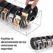 Belt Organizer (7 Compartments) - Clear Acrylic Belt Storage Rack, 44570722 - Champagne - View 6