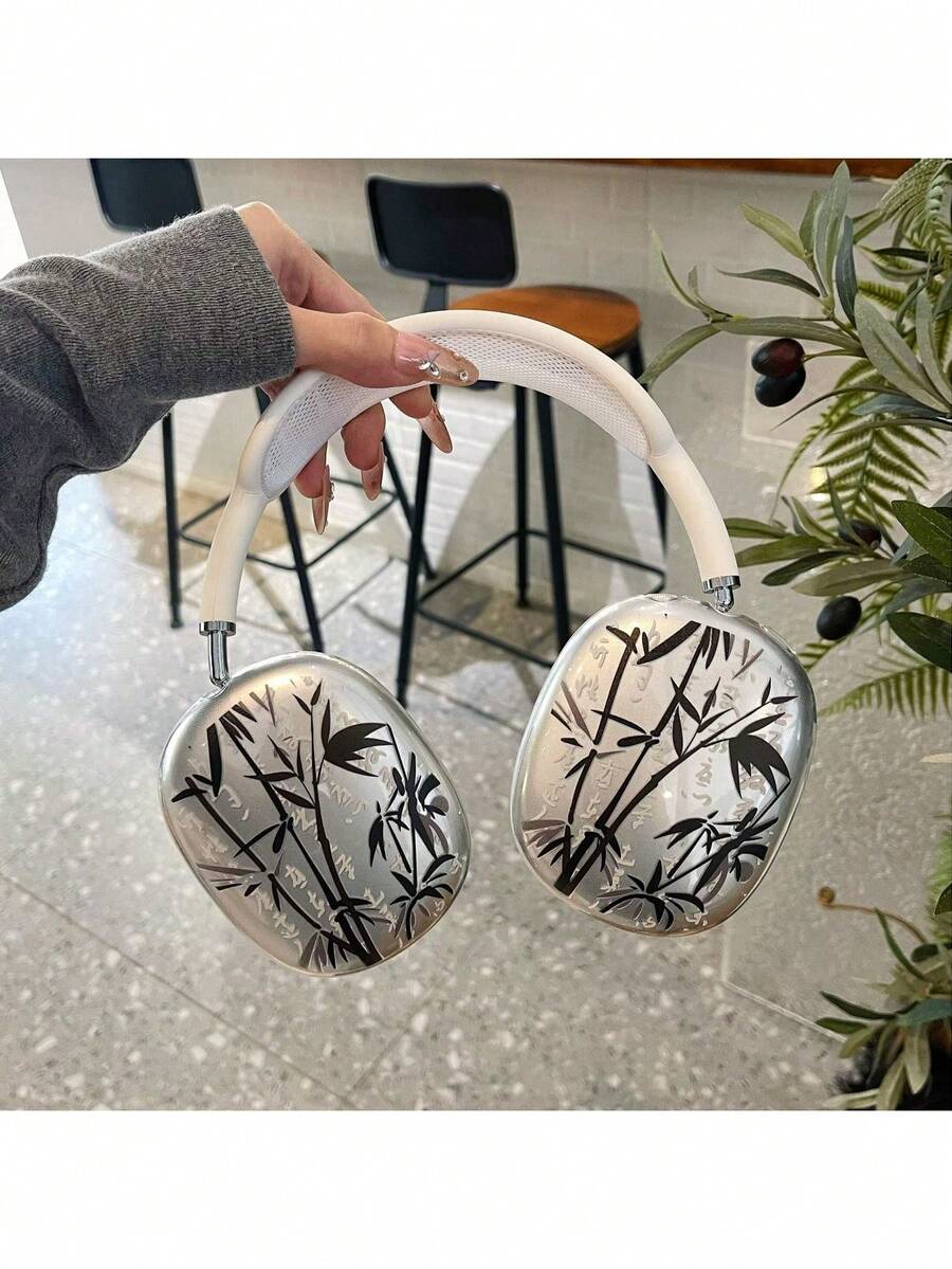 一套中国风竹纹设计保护套，兼容苹果 Max2，独特的耳机套 - 彩色 - 查看 1