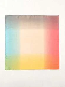 1pc Ombre Gradient Print Bandana Scarf, Square Shawl For Hanging, Decorating Or Daily Wear For Dress - 彩色 - 查看 2