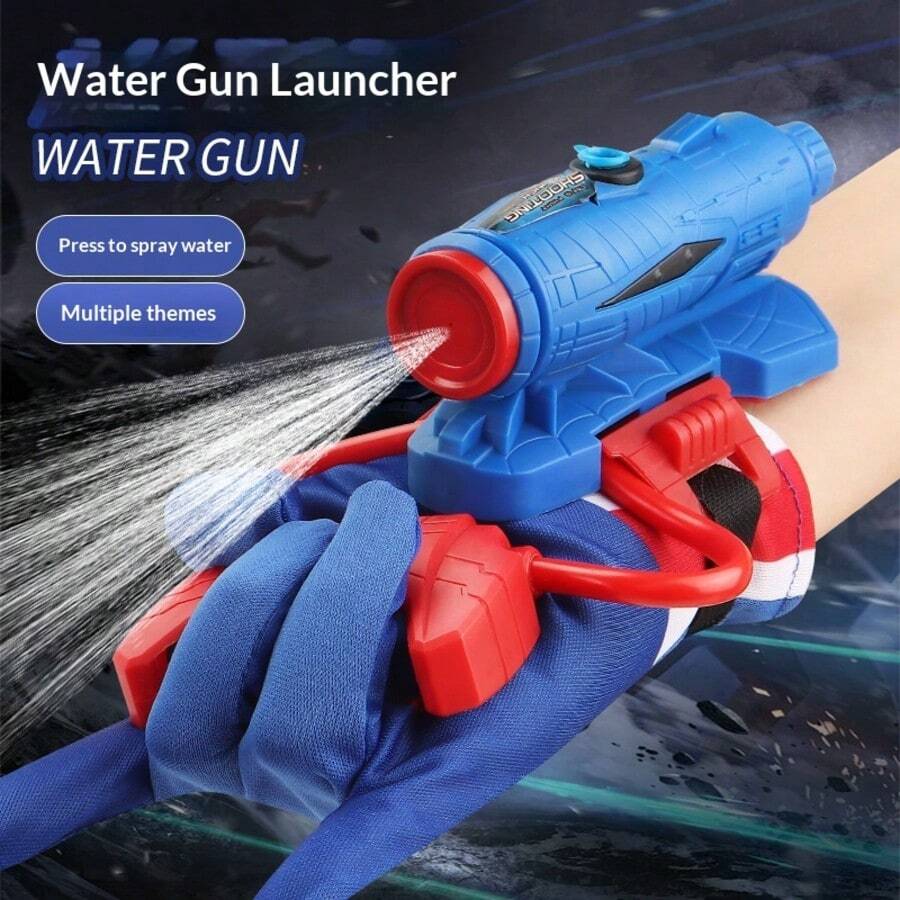 Lanzador de pistola de agua en forma de araña, juguete tecnológico, pistola de agua tipo superhéroe, accesorio de enfriamiento de verano para niños