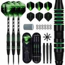 3pcs Professional Darts Set | 22g Steel Darts Tips, 9 Flights, 3 Aluminum Shafts, 3 Spare Shafts, 1 Darts Sharpener, 12 Rubber O-Rings, Flights Protector, Darts Case, Aluminum Alloy Material - Multicolor - View 12