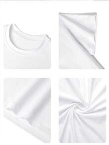 1PC T-ShirtBoys' Cotton Round Neck T-Shirt, Casual And Comfortable Spring And Summer Short-Sleeved Printed Top - 白色2 - 查看 5