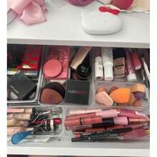 18/25/48/62pcs Clear Plastic Drawer Organizer Set, 4 Sizes Multifunctional Bathroom And Vanity Drawer Organizer Trays, Makeup, Kitchen And Office Storage Box  Decorations   Autumn Decor Festival Decor Room Decor Home Decor Fall Decor Bedroom Decor - 白色 - 查看 15