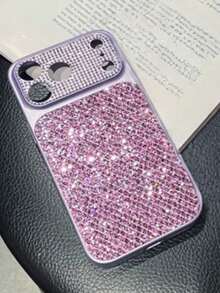 Ốp lưng điện thoại đính đá toàn bộ cao cấp cho iPhone 17 16 15 14 13Pro Max 16 Plus 17Promax, thiết kế đính pha lê tím chuyển sắc lấp lánh, viền camera đính kim cương lấp lánh, ốp bảo vệ, kiểu dáng nữ tính thanh lịch. - Màu tím - Xem 4