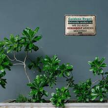 Vintage Golden Rule Metal Sign - "Treat Others as You Would Like to Be Treated" in German & English, 20.32x30.48 cm, Rustic Wall Decor for Home, Office, Bar, or Outdoor Spaces - Durable Iron Plaque with Classic Design, Perfect Holiday Gift, Club Decoration | Classic Decor Piece | Weathered Look, Metal Wall Art Decor, 2D Flat - 1PC - Übersicht 3