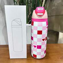 Bình nước bằng thép không gỉ cách nhiệt chân không 32oz, kiểu Owala, nắp bật tiện dụng có ống hút, cốc hai lớp. - Nhiều màu - Xem 4