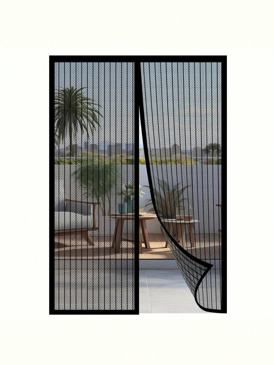 1 pieza Puerta de pantalla magnética, cierre magnético, transpirable, malla gruesa, apta para mascotas, adecuada para puerta principal, puerta corrediza, mosquitera, cortina antimosquitos, accesorios para caravana, red antimosquitos - Multicolor 1 - Ver 1