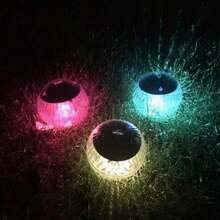 1pc Solar Powered Floating Water Lantern, Colorful Crystal Ball Lamp For Swimming Pool, Pond, Hanging Lamp, Garden Party Outdoor Decor - 10cm - View 5