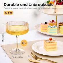10 Oz (Approx. 283.5g) Ribbed Sports Car Shaped Martini And Cocktail Glass Set, Suitable For Wine, Champagne, Parties And Home - Transparent - View 5