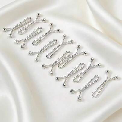 12 قطعة مشابك وأدبوس لربطة العنق النسائية، دبابيس أنيقة من الحرير لربطة العنق، مشابك على شكل حرف U، دبابيس قوية القبضة، مناسبة لربطة العنق والفستان الزفاف والشال كإكسسوارات زخرفية.