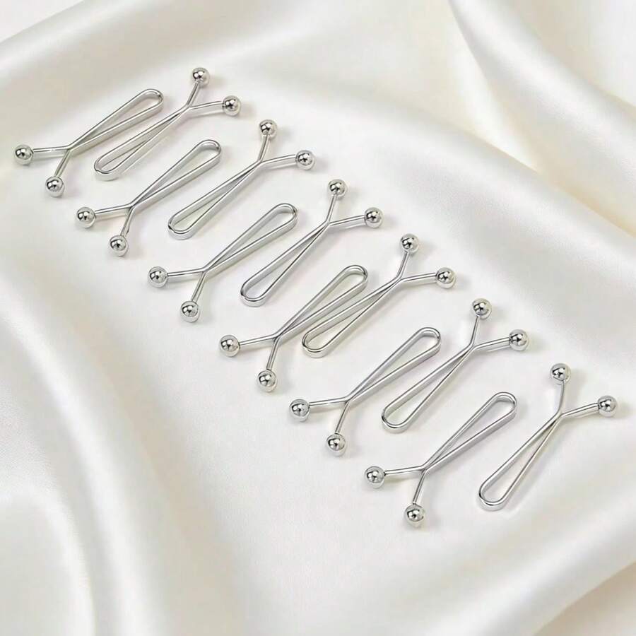 12 piezas de Clips para Bufandas de Mujer, Elegantes Alfileres de Seda para Bufandas, Clips en Forma de U, Alfileres de Agarre Fuerte, Adecuados para Bufandas, Vestidos de Boda y Accesorios Decorativos de Chales.