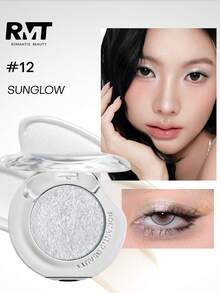 1 Color Pearl Eyeshadow Palette - Shimmery, Metallic Finish, Long-Lasting, Brightening, High-Shine Eyeshadow, Smooth Potato-Like Texture, Suitable For Women, Mothers, Wives, Sisters, Girls, Girlfriends - Shimmery Eyeshadow - 12霞光 - 查看 1